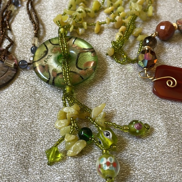 Lot of 5 fashion multicolor handcrafted stone glass crystal green purple lime - Picture 13 of 14